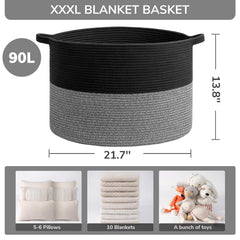 INDRESSME XXXLarge basket with strong handles for easy carrying.