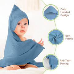 Infancie 32x32 inch hooded towel ready to wrap a newborn.