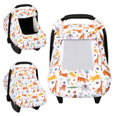 HNHUAMING infant car seat cover with animal pattern for sun and wind protection.