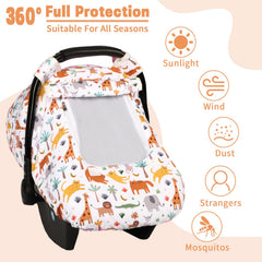 HNHUAMING infant car seat cover with soft minky dot backing for cozy warmth.