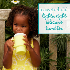 Infantino My 1st Tumbler easy-grip handle helps little hands carry drinks.