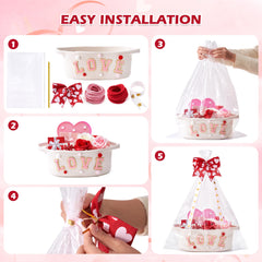 InfiBay Valentines basket personalized name rope lets you customize the gift.