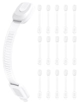 Infinno 16-pack cabinet locks white closeup showing a secure latch for drawers