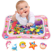 Infinno Tummy Time Water Mat with sea animals to stimulate sensory exploration during play