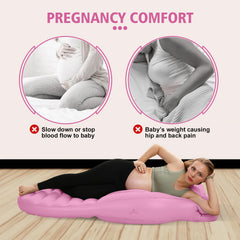 Cradled prone sleep with the Inflatable Pregnancy Pillow in use.