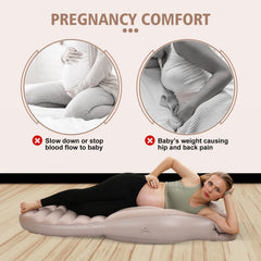 Inflatable Pregnancy Pillow side-sleeping comfort provides lumbar support
