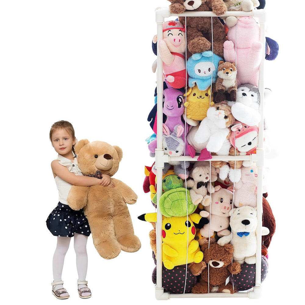 INFTOYCO zoo cage storage large vertical plush organizer for tidy playrooms.