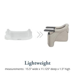 Inglesina Fast Dining Tray Plus deep border keeps messes contained during meals
