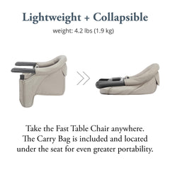 Inglesina Fast Table Chair Cream rear storage pocket for small essentials.