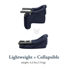 Inglesina Fast Table Chair Navy high backrest for added comfort.