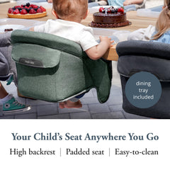 Inglesina Fast Table Chair folded for compact storage and travel.