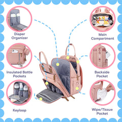 Iniuniu diaper-pouch with changing mat enables on-the-go diapering.