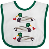 Inktastic mallard ducks baby bib in white and green protects outfits during mealtime
