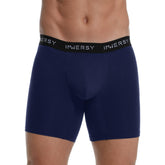 INNERSY men's reusable underwear front view in dark blue for discreet protection.