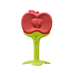 Innobaby Teethin apple teether front view for soothing front teeth and gum massage.