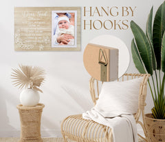 InnoBeta baptism frame close-up shows handmade string detail and delicate craftsmanship.