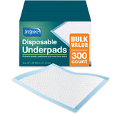 Inspire disposable Chux Underpads 23x36, bulk pack for everyday protection.