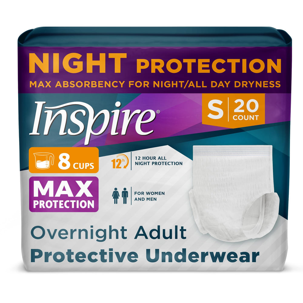 Inspire MAX Absorbency front view shows discreet pull-up design for daily wear