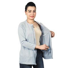 Inspired Comforts mastectomy recovery shirt with drain pockets and zip access for discreet management