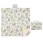 Insular Baby Splat Mat Rabbit design, compact and travel-ready for messy meals.
