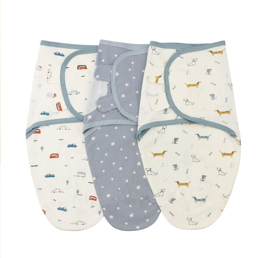 Insular baby swaddle sacks 3-pack designs for newborn comfort.
