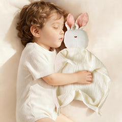 Insular Bunny Lovey 11-4 inch size fits tiny hands for secure grip.