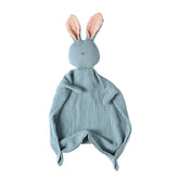 Insular Bunny Lovey blanket with embroidered nose detail for safe soothing.