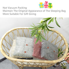 Insular knitted wool exterior keeps baby snug during outings in chilly weather.