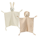 Insular bunny-design lovey in beige offering comforting security for babies during naps.