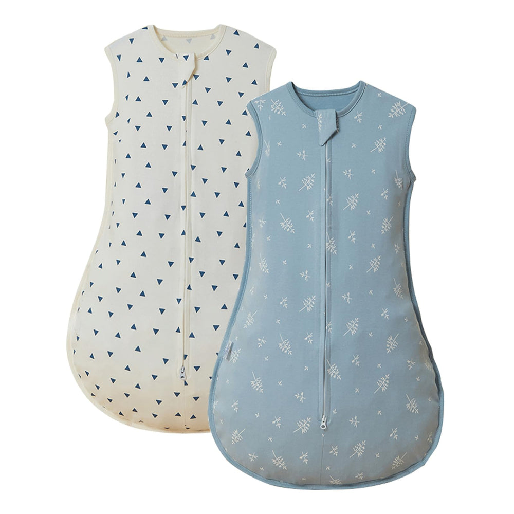 insular wearable blanket two-pack cotton sleep sack for infants provides soft, breathable comfort.