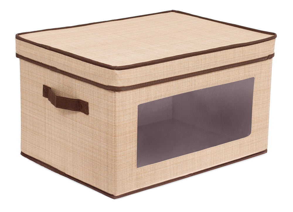 Internet's Best Brown storage bin front view showing ample interior space for organized storage
