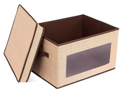 Internet's Best Brown storage bin side view highlighting sturdy construction