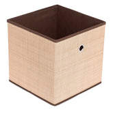Internet's Best canvas storage bin close-up shows durable side stitching for lasting use.