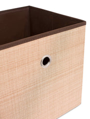 Internet's Best canvas storage bin folded flat shows easy collapse.