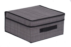 Internet's Best Grey storage bin on a shelf, sturdy design for everyday organization.