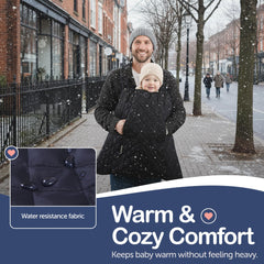 IntiMom windproof and water-resistant cover protects baby during strolls.