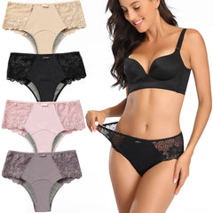 Intiflower period underwear with lace, breathable design for all-day comfort.