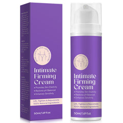 Intimate Tightening Cream jar closeup showing smooth texture and hydration.