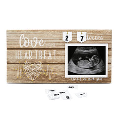 INTOMYTH baby sonogram frame displays countdown weeks with ultrasound photo for pregnancy milestones.