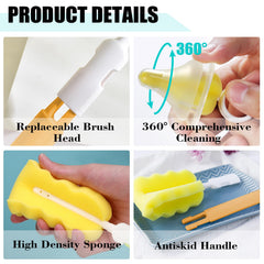 INVODA replacement nylon brush head for versatile cleaning