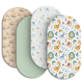 IOCCLH bassinet sheets 4-pack prints provide breathable softness for everyday naps.