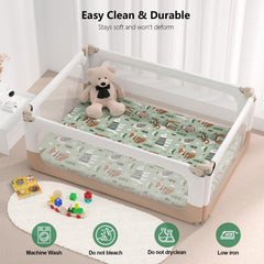 IOCCLH green rainbow Pack N Play sheet with easy care