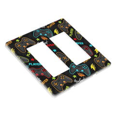 IOFNG 2-gang double rocker wall plate for ergonomic room updates with gamer flair.