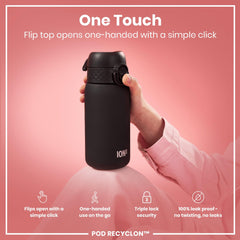Ion8 bottle with hidden carry handle for simple transport.