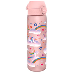 Ion8 unicorn rainbows bottle pink with spill-free design for daily hydration.