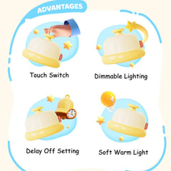 Ipalmay night light switch showing easy dimming feature