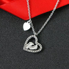 IPINK baby feet crystal heart pendant close-up for expecting moms
