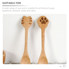 iplusmile Cat Bamboo Cooking Spoons cocktail spoon ideal for mixing drinks