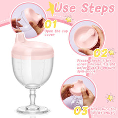 Irenare sippy cup showing three spouts for controlled flow.