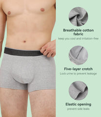 IRISMORII men’s protective underwear back view, smooth silhouette under clothing.